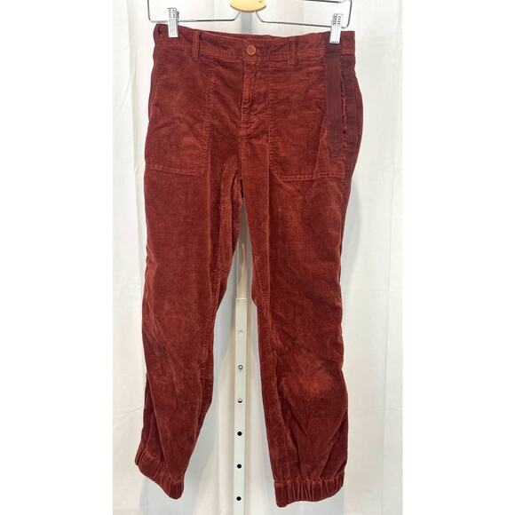 Anthropologie Pants - by ANTHROPOLOGIE The Richie Slim Corduroy Jogger Pants Rust Red Orange Size 6